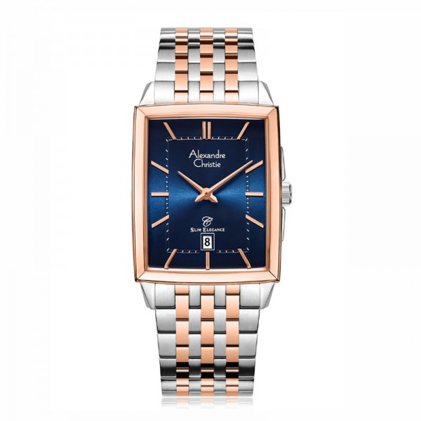 Alexandre Christie AC 8708 Silver Rosegold Blue Man Slim Elegance MDBTRBU Alexandre Christie AC 8708 Silver Rosegold Blue Man Slim Elegance MDBTRBU